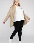 Ribbed Knit Open Front Cardigan (Various Colors), eesome (Plus Only)