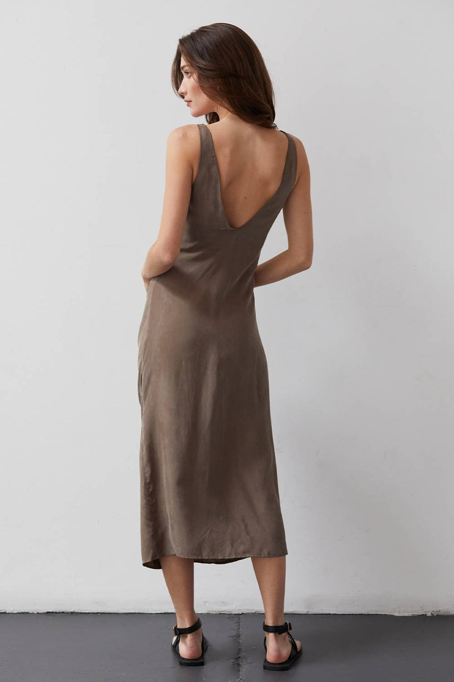 Crescent - Jossalyn Modal Cupro shirred Midi Dress