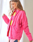 Washed Soft Comfy Quilting Zip Closure Jacket (Various colors), Davi & Dani