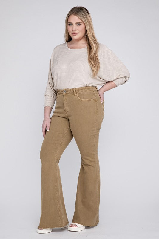 Plus Size High Rise Super Flare Jeans, Vervet by Flying Monkey