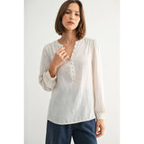 FUN2FUN - SATIN BUTTON FRONT BLOUSE