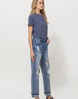 STRETCH BOYFRIEND JEANS W PAINT SPATTER DETAIL, Flying Monkey