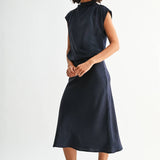 CRINKLED SATIN COWL NECK Blouse, Fun2Fun