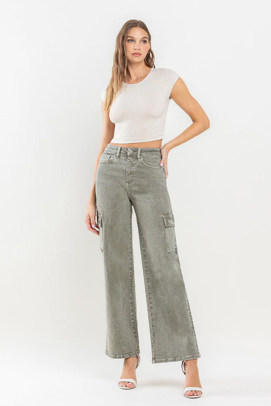 Vervet by Flying Monkey 90's Super High Rise Cargo Jeans (online only)