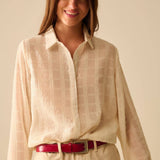 Q2 - Ivory Chiffon Shirt with Sequin Detail