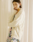 STORIA - Monochromatic Diamond Knit Cardigan