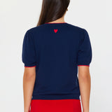 Current Air - Contrast Edge Short Sleeve Sweater