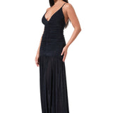 AFRM - Harlow Zebra Rhinestone Dress - Noir