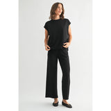 FUN2FUN - WIDE LEG PONTE KNIT PANTS