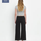 VERVET by FLYING MONKEY - PLUS SIZE HIGH RISE CROP WIDE LEG JEANS