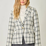 Mystree - Single Breasted Plaid Blazer
