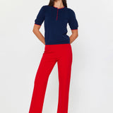 Current Air - Contrast Edge Short Sleeve Sweater