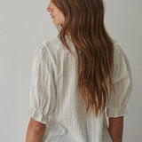 PREORDER By Together - Woven Cotton Buttondown V-Neck Top (ships approx. 2/10/26)