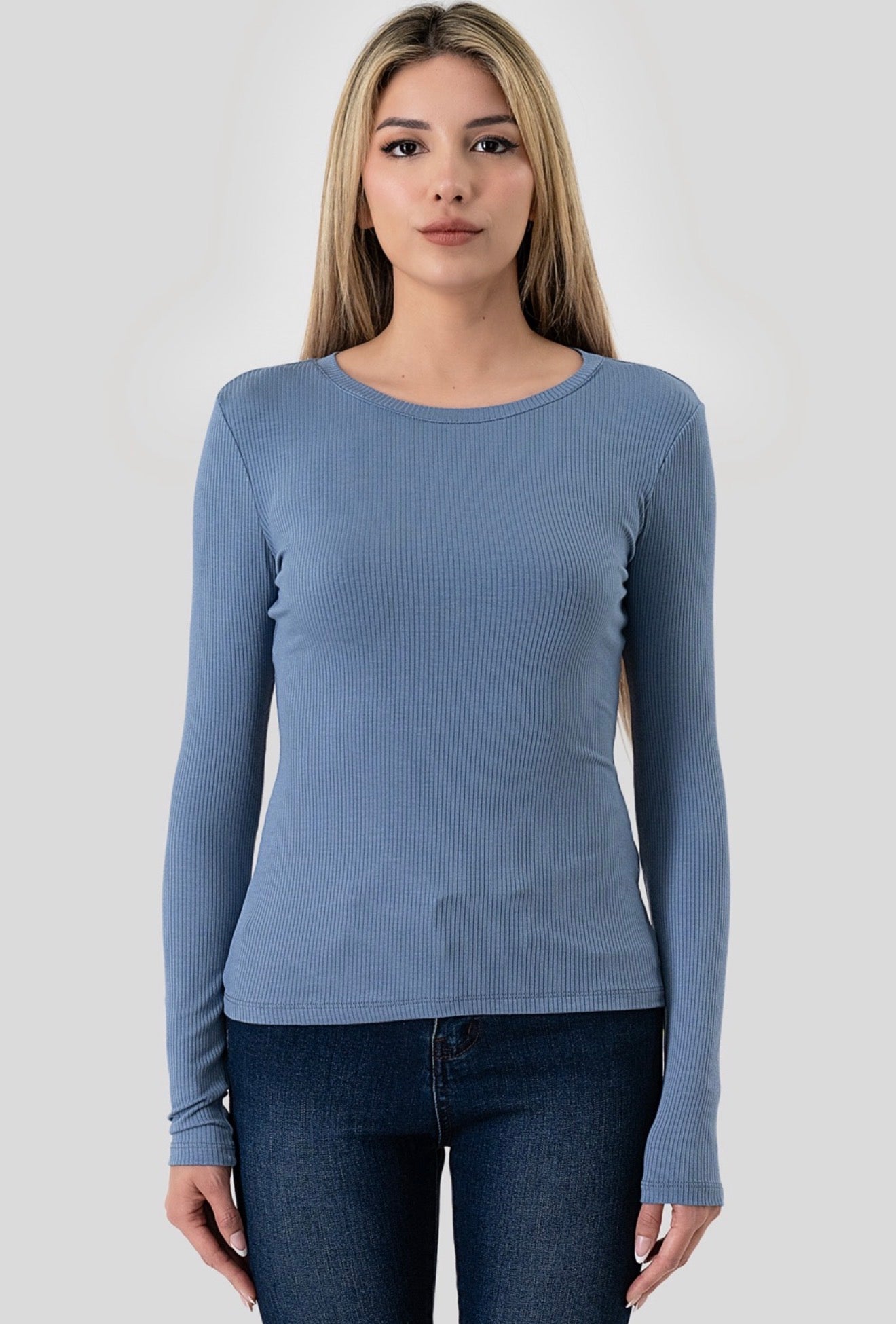 Hashttag - LONG SLEEVE SCOOP NECK,RIB TOP