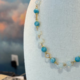 Larimar and Opal Necklace, Zhanna Jewelry