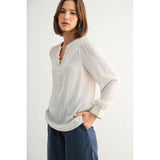 FUN2FUN - SATIN BUTTON FRONT BLOUSE