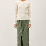 Be Cool - Modal Classic Ribbed Longsleeve Henley Basic Top
