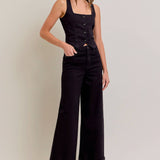 Hidden Jeans - Black Clean Stretch 32in Inseam Wideleg NORI