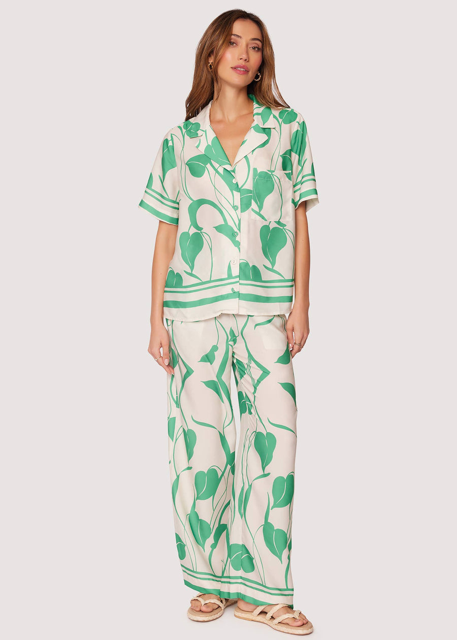 Lost + Wander - Vineyard Vistas Set - Spring Leaf Print Satin