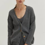 Crescent Mave Brushed Ribbed Sweater Dress Two-piece Set