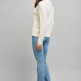 FATE - CABLE KNIT BUTTON CLOSURE CARDIGAN