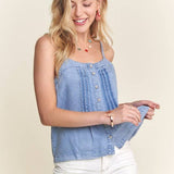 ADORA LA - CHAMBRAY PINTUCK TANK TOP