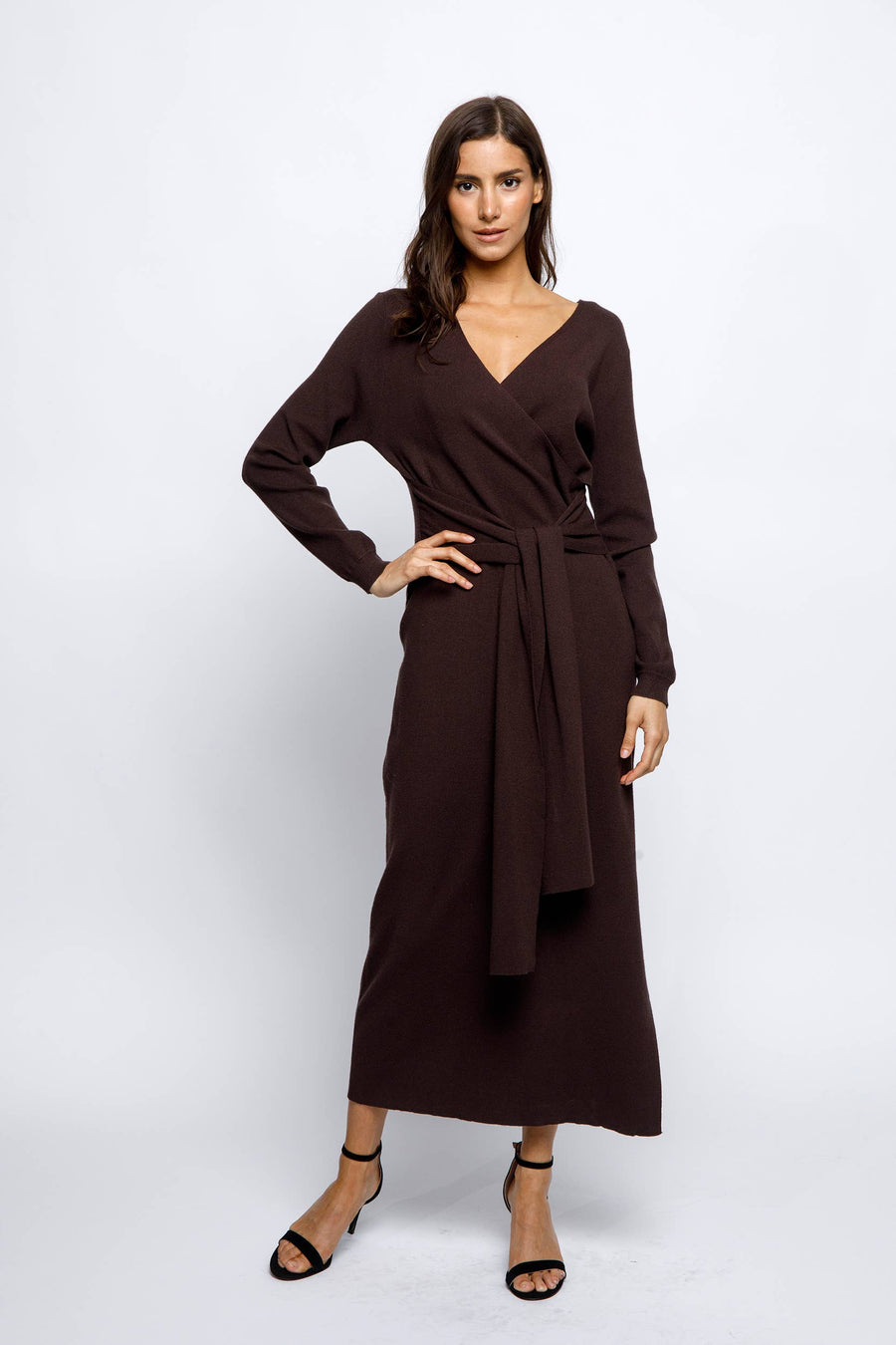 STORIA - HEATHERED KNIT MIDI DRESS