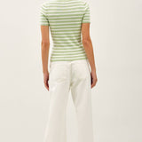 Be Cool - CLASSIC STRIPED CREWNECK SHORT SLEEVE SWEATER