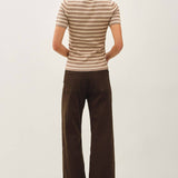 Be Cool - CLASSIC STRIPED CREWNECK SHORT SLEEVE SWEATER