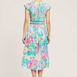 Current Air - Floral Printed Pleated Midi Dress