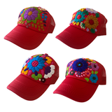 Lumily - Tulum Hand Embroidered Trucker Flower Hat - Mexico