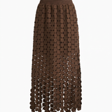 Boho Brown - Spirited Tassel Midi Skirt
