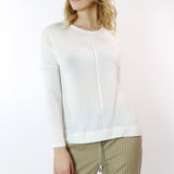 Long Sleeve White Shirt with Side Slits, Hashttag