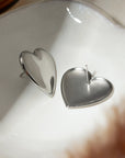 Stainless Steel Heart Stud Earrings