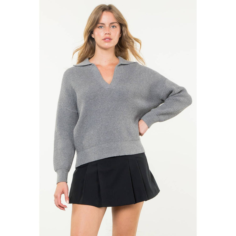 THML - Collared Knit Sweater