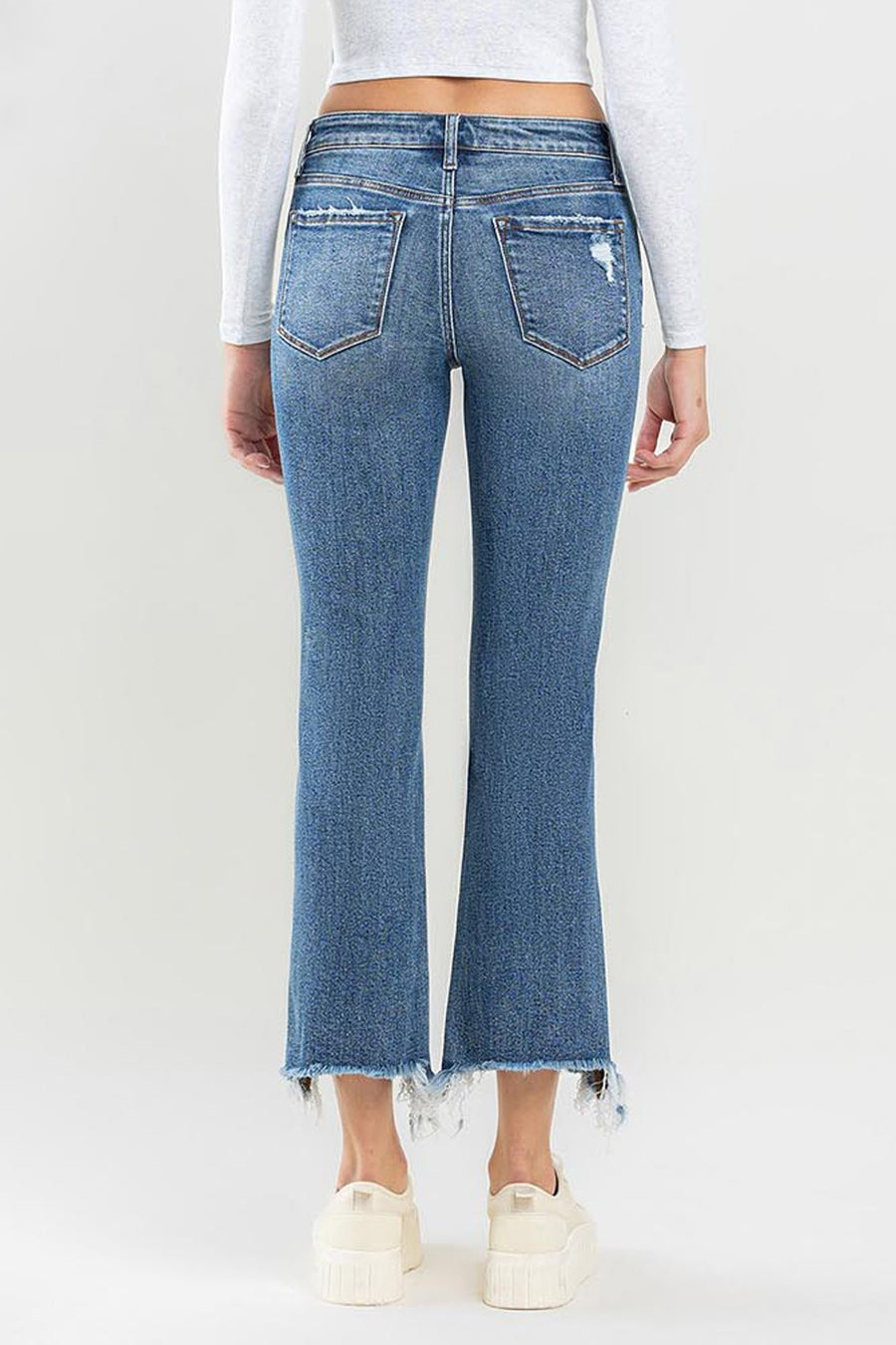 Lovervet Mid Rise Frayed Hem Jeans (online only)