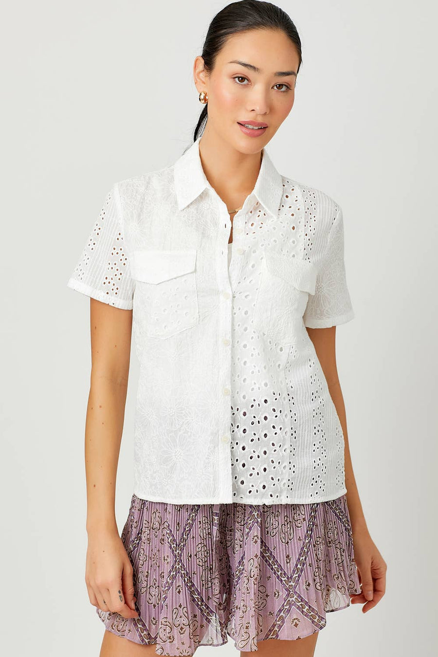 Mystree - Embroidery Mixed Shirt