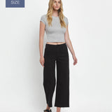 VERVET by FLYING MONKEY - PLUS SIZE HIGH RISE CROP WIDE LEG JEANS