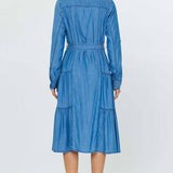 Current Air - Chambray Button-Down Midi Dress