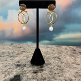 Pearl and Geometric Earring, Zhanna Jewelry