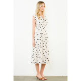 THML - Short Sleeve Polka Dot V-Neck Dress