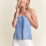 ADORA LA - CHAMBRAY PINTUCK TANK TOP