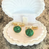 Malachite Cufflinks, Zhanna Jewelry