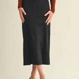 Mustard Seed - BACK SLIT SUEDE SKIRT