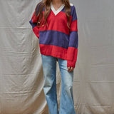 By Together Knit Sweater Collared Rugby Pullover Top