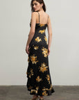 Moon River - FLORAL SLEEVELESS RUFFLE WRAP MAXI DRESS