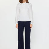 Current Air - Mixed Media Polo Knit Top