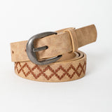 Skinny Embroidered Faux Leather Belt (Various colors)(online only)