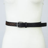 Skinny Embroidered Faux Leather Belt (Various colors)(online only)