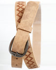 Skinny Embroidered Faux Leather Belt (Various colors)